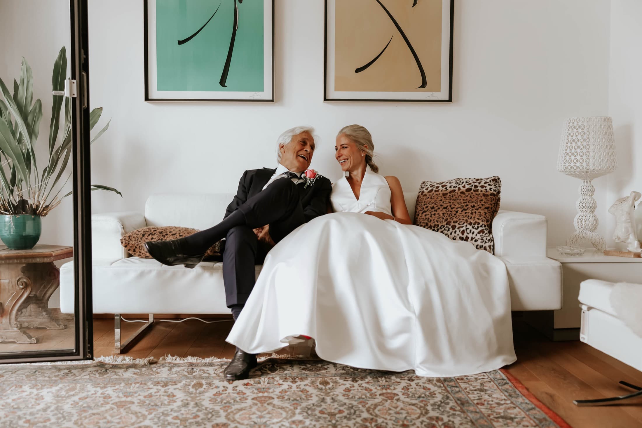 Bride sharing a quiet moment before the ceremony